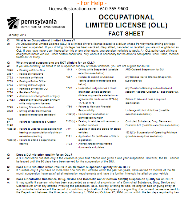 OLL – Work License – Bread & Butter – Fact Sheet